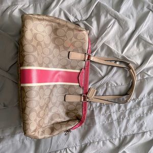 Small/ Medium Size  Coach purse Pink/Brown
